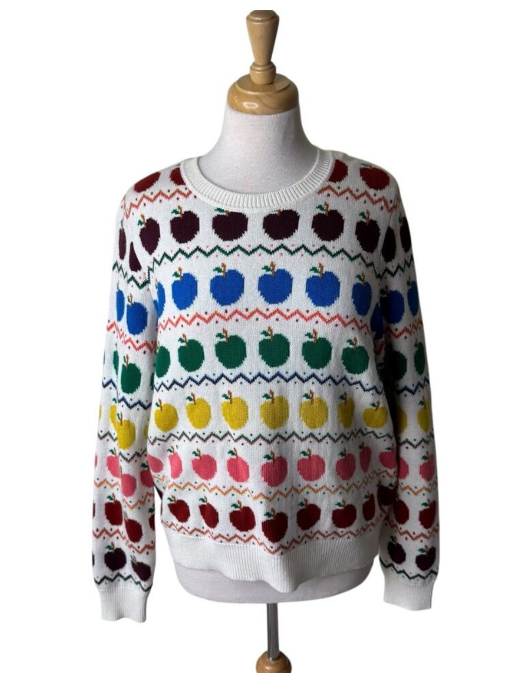 Boden Fair Isle Apple Sweater, Size Small - Picture 2 of 13